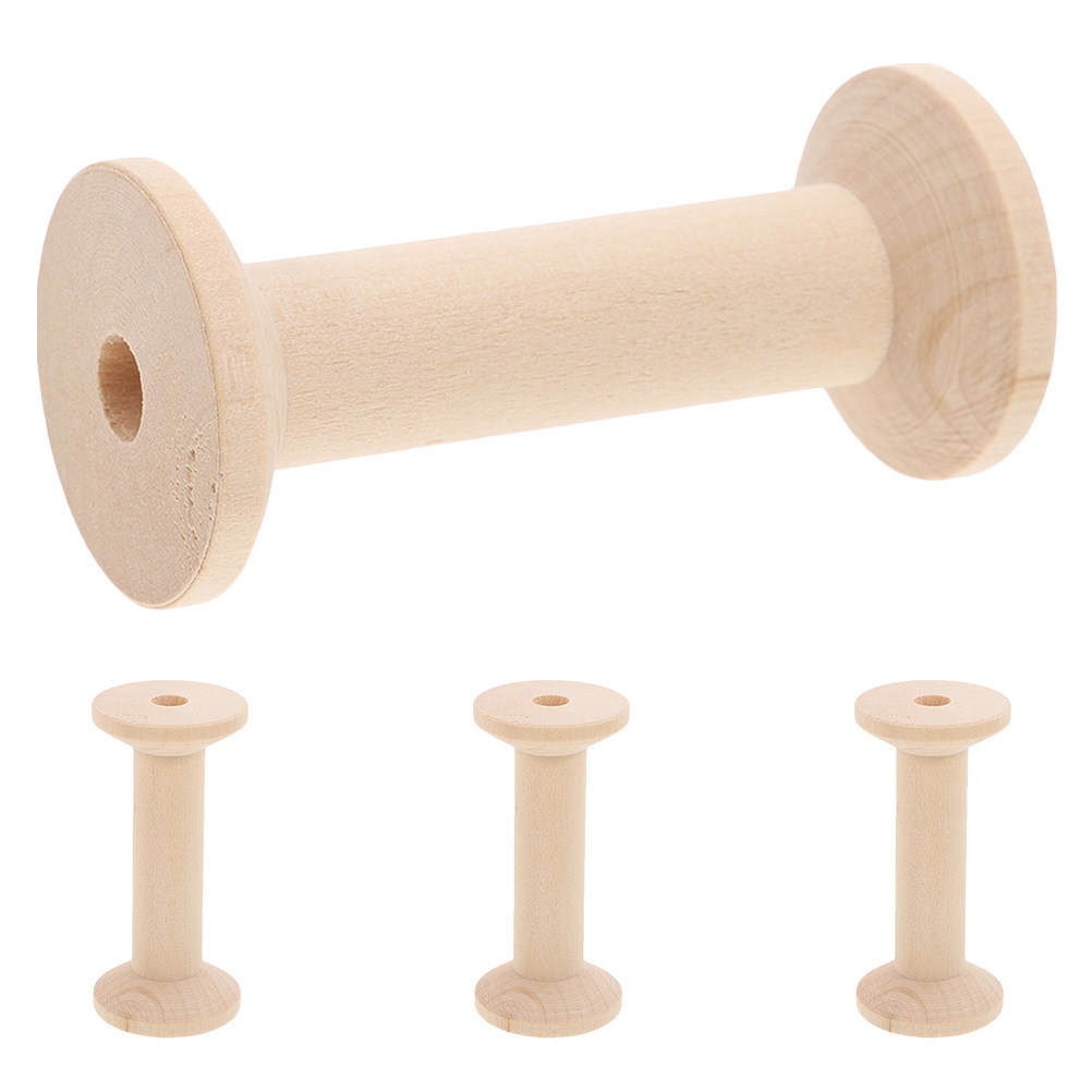 Embroidery Yarn - 4Pcs Wooden Thread Spools Set Large