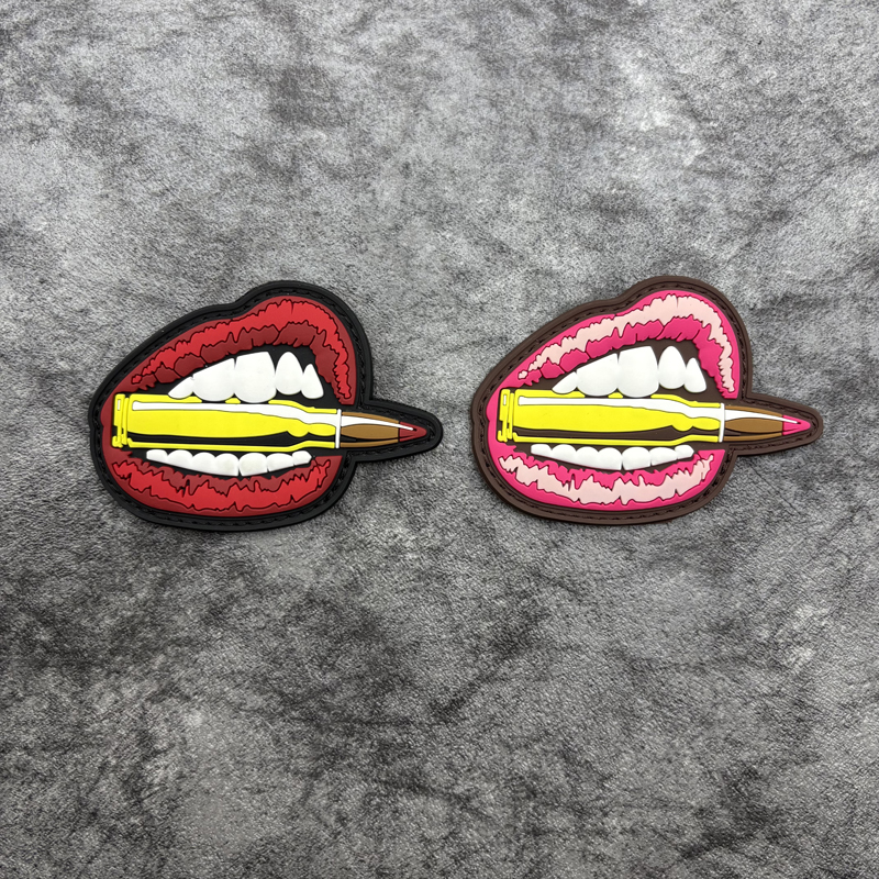 Embroidery Effect - A Sexy Lip Pattern Pvc Patch,