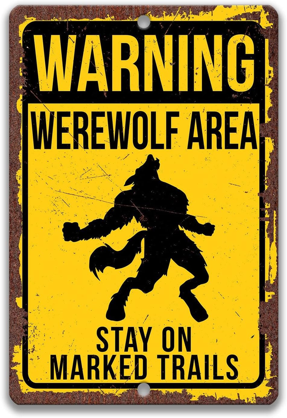 Embroidery Water - Werewolf Sign, Howling Metal Tin Sign