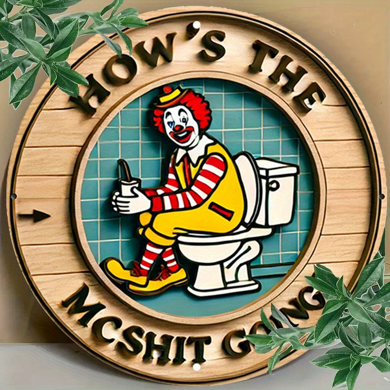 Embroidery Water - Vintage Clown Metal Sign 7.8