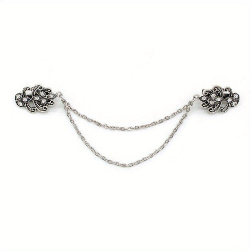 Embroidery Bracelet - 1Pc Vintage Flower Chain Cardigan Clip