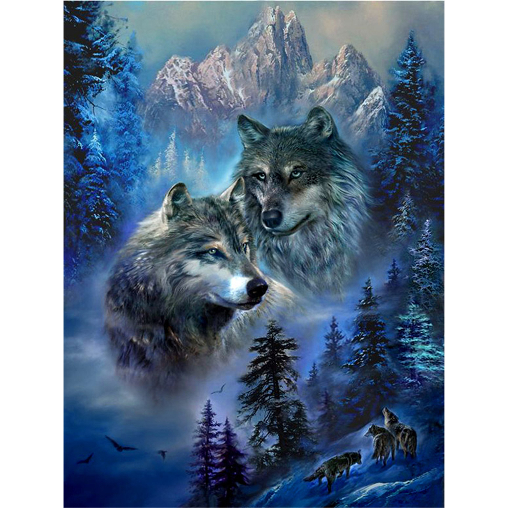Embroidery Tas - Animal Wolf DIY 11CT Embroidery Cross