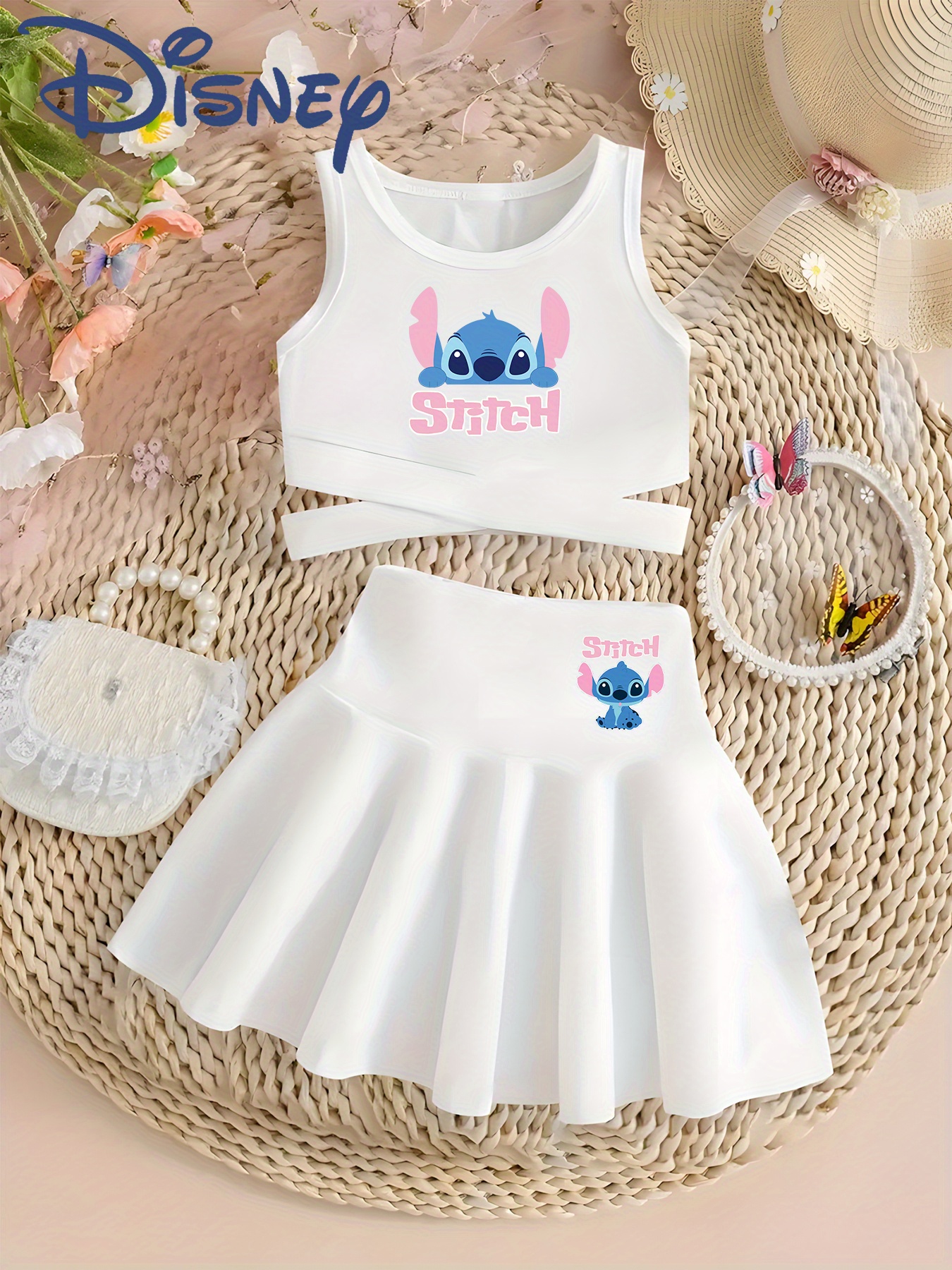 Embroidery Online - Disney Official Stitch Girls Summer Crisscross