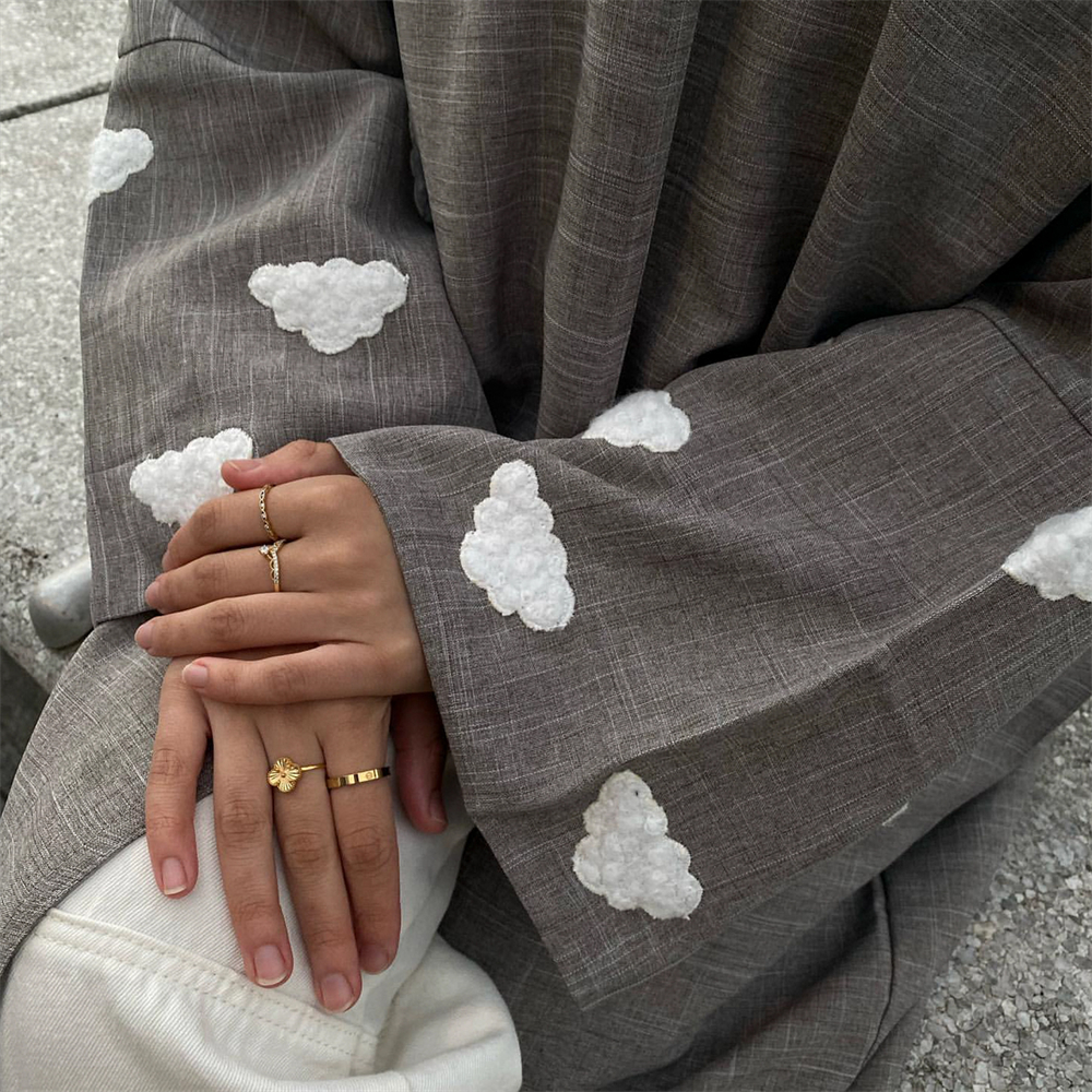 Embroidery Kaftan - Embroidery Abayas Muslim Dress Women Kimono