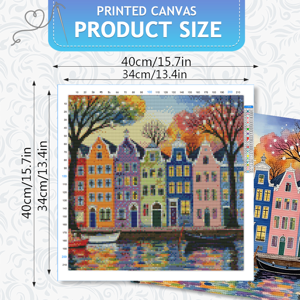 HUACAN Cross Stitch Sets House – обзор и цена Embroidery Tas