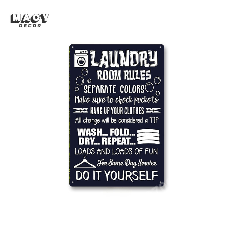 Slogan Metal Tin Sign Laundry  – обзор и цена Embroidery Water