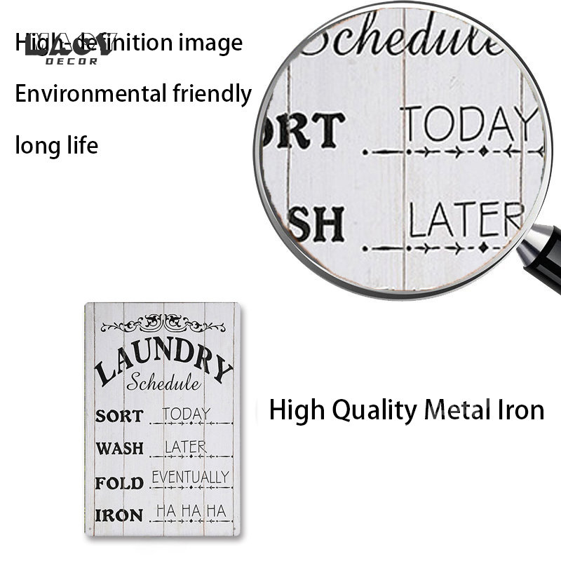 Slogan Metal Tin Sign Laundry  – обзор и цена Embroidery Water