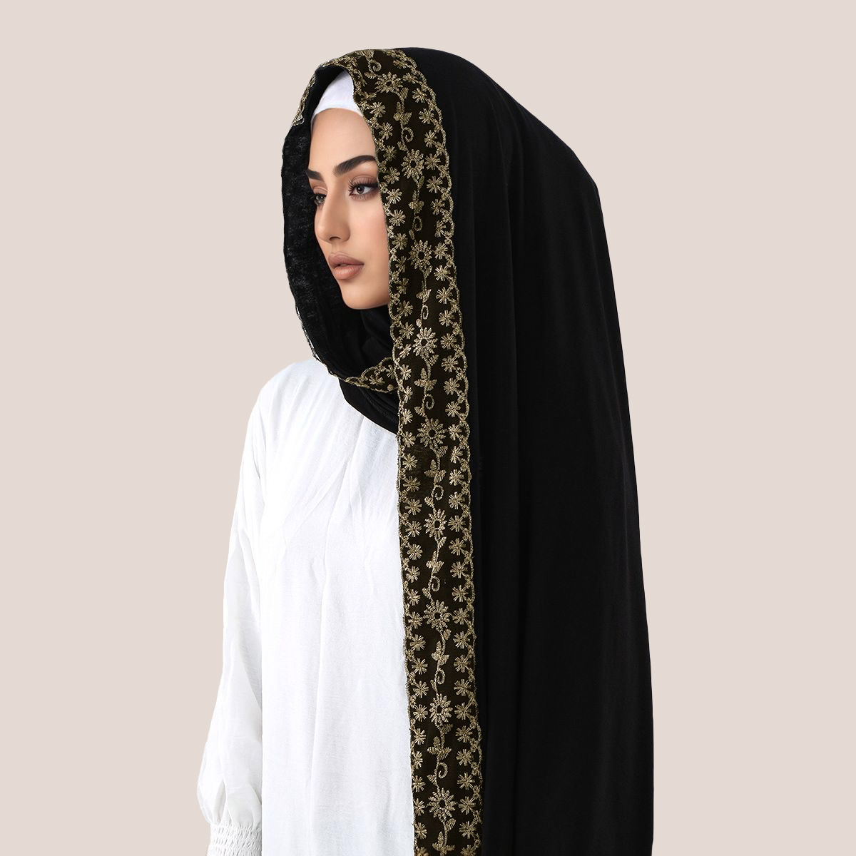 Lace Embroidery Cotton Jersey  – обзор и цена Embroidery Hijab