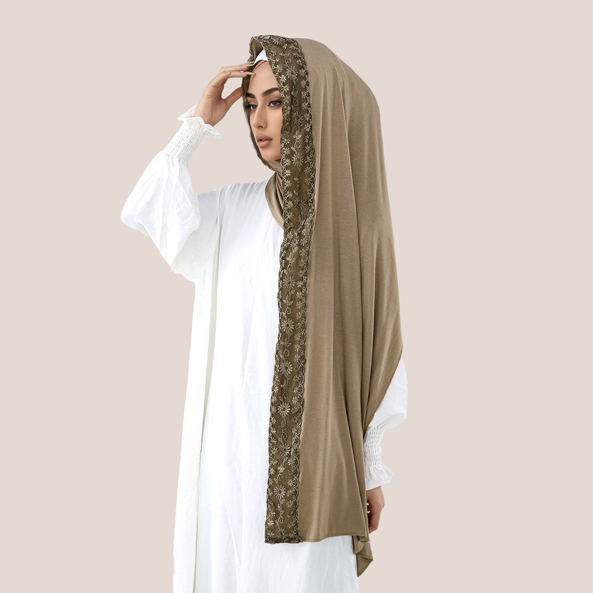 Lace Embroidery Cotton Jersey  – обзор и цена Embroidery Hijab