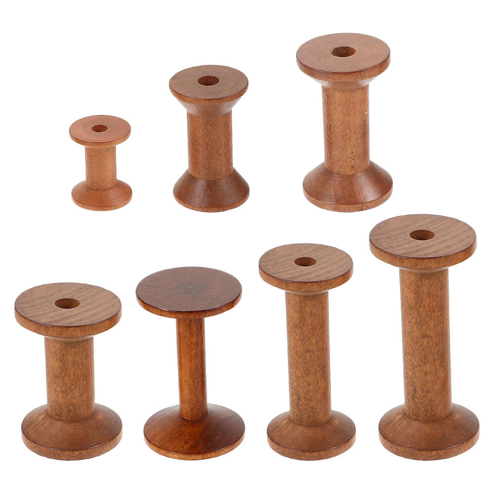 7Pcs Wooden Thread Spools Empt – обзор и цена Embroidery Yarn