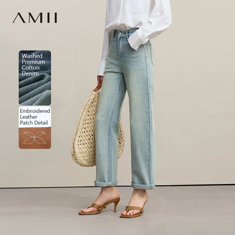 Amii Women's Jeans 2026 Summer – обзор и цена Embroidery Effect