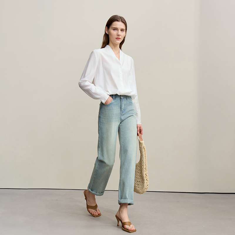 Amii Women's Jeans 2026 Summer – обзор и цена Embroidery Effect