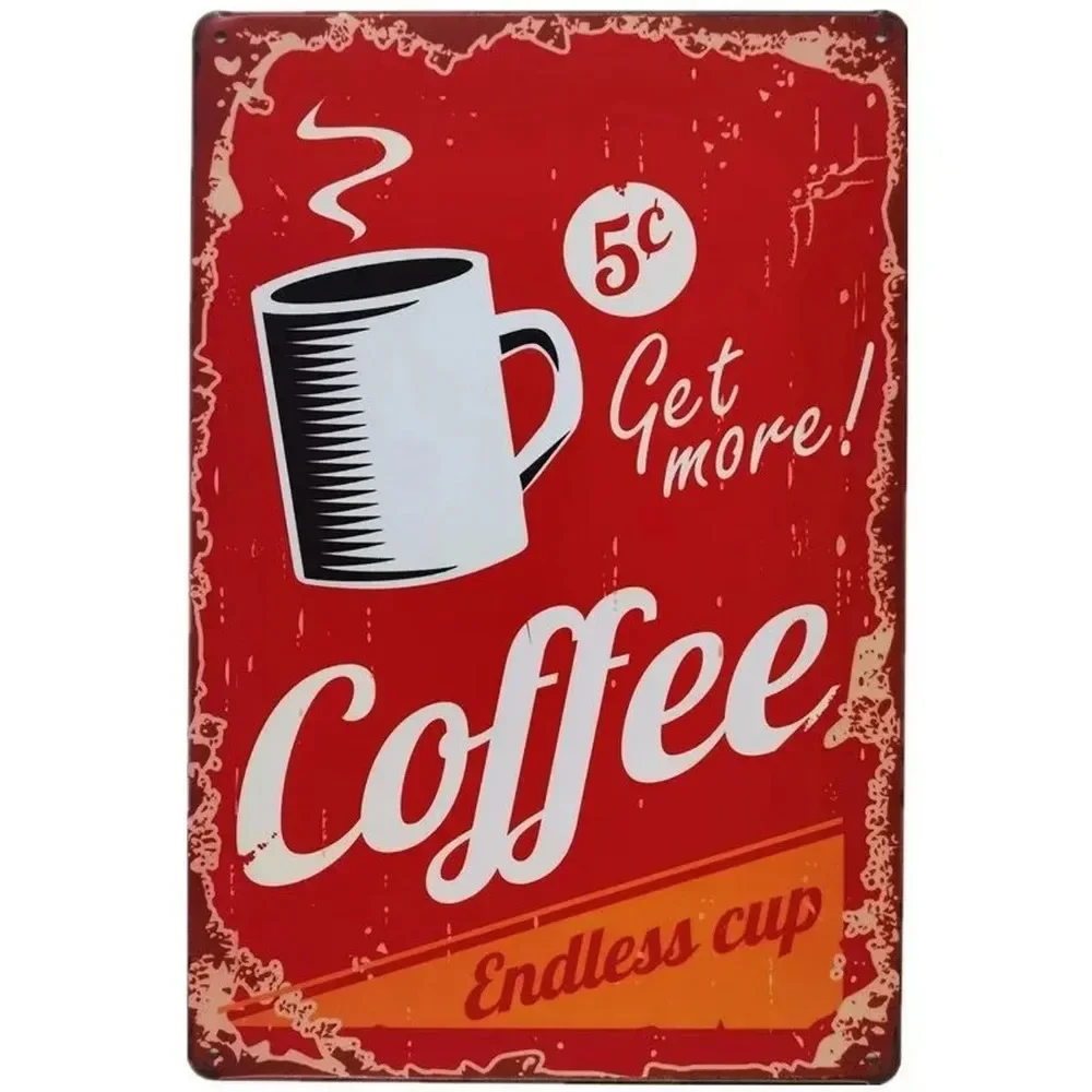 Plaque Metal Signs Drink Coffe – обзор и цена Embroidery Water