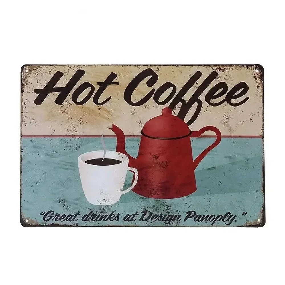 Plaque Metal Signs Drink Coffe – обзор и цена Embroidery Water