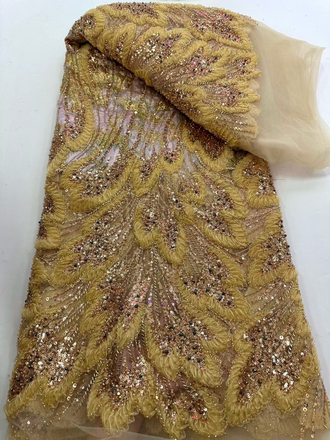Luxury Gold Nigerian Mesh Bead – обзор и цена Embroidery Gold