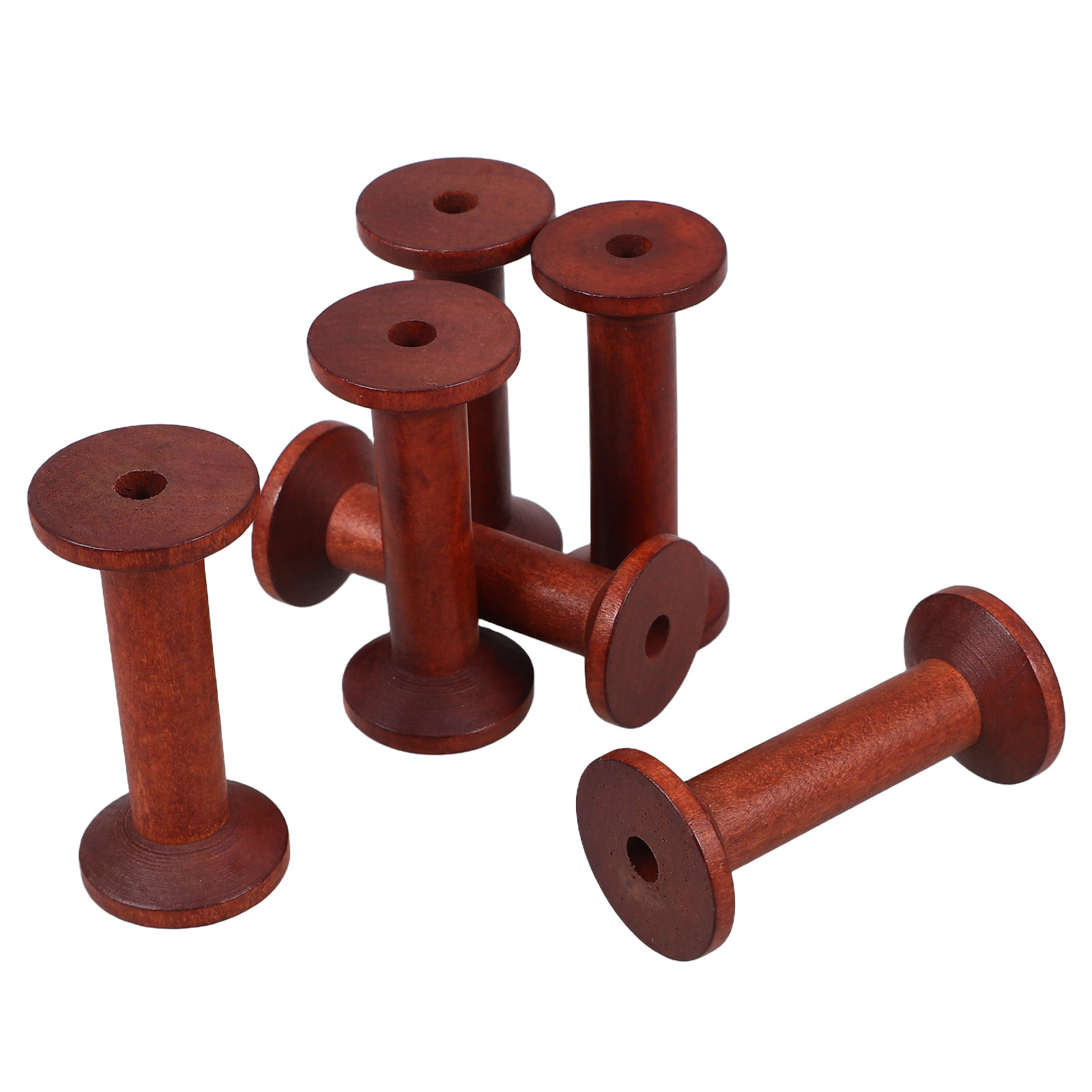 6Pcs Smooth Wood Thread Spools – обзор и цена Embroidery Yarn