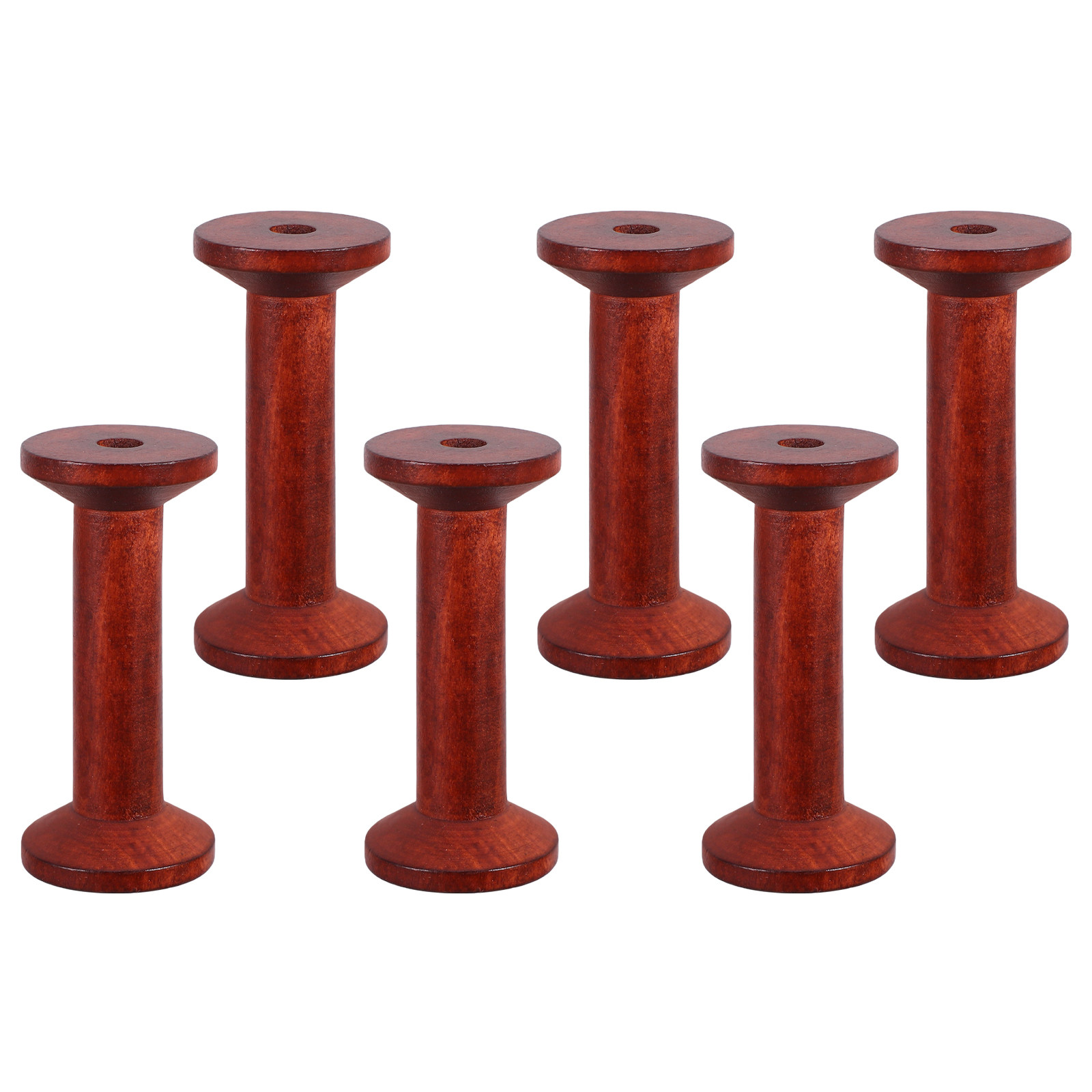 6Pcs Smooth Wood Thread Spools – обзор и цена Embroidery Yarn