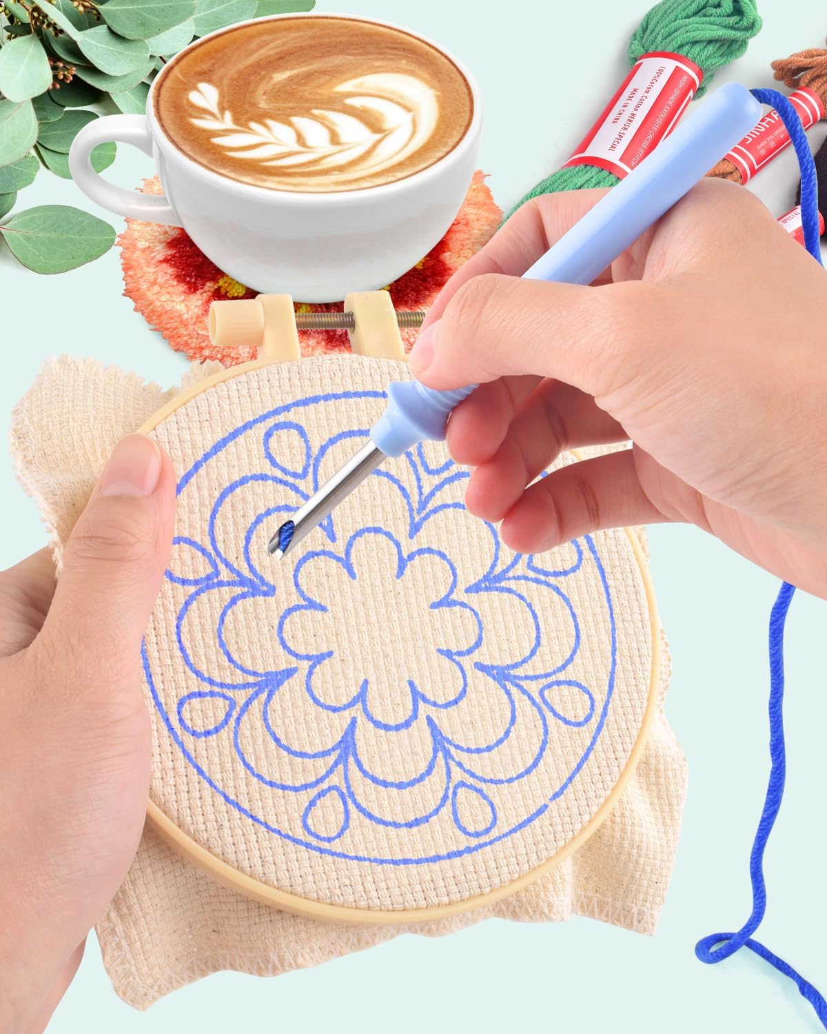 6Pcs Frog Punch Needle Coaster – обзор и цена Punch Needle Handle