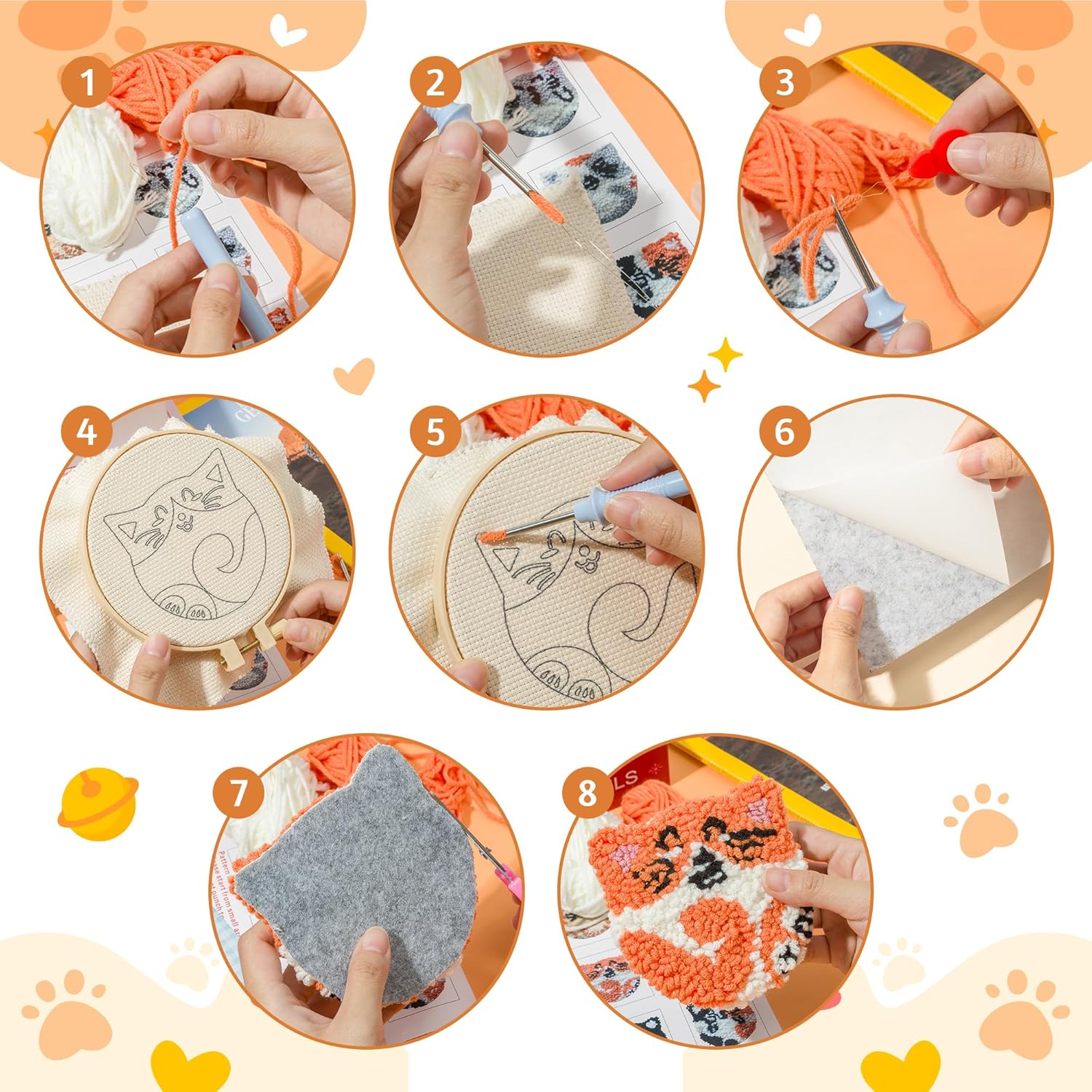 6Pcs Frog Punch Needle Coaster – обзор и цена Punch Needle Handle