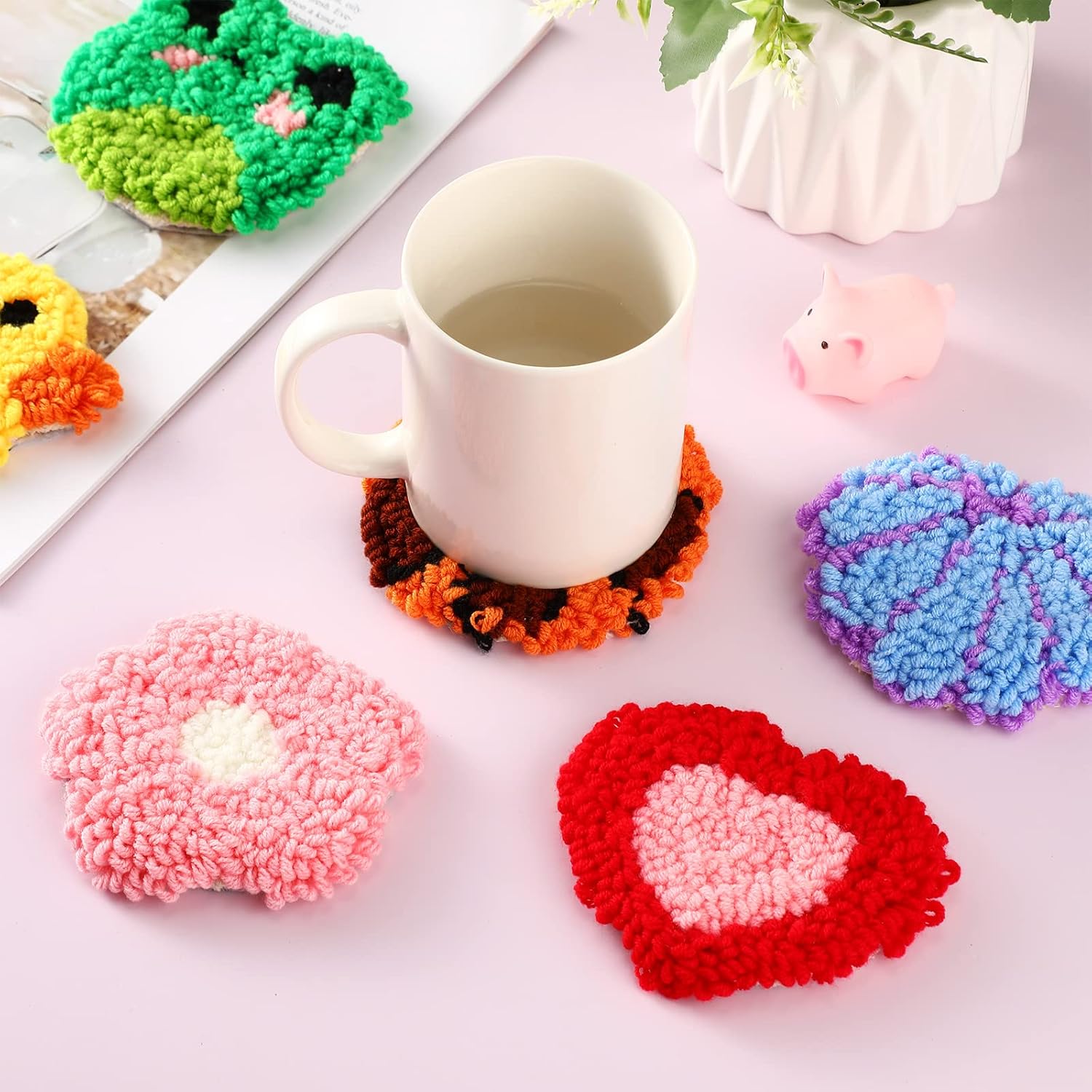 6Pcs Frog Punch Needle Coaster – обзор и цена Punch Needle Handle
