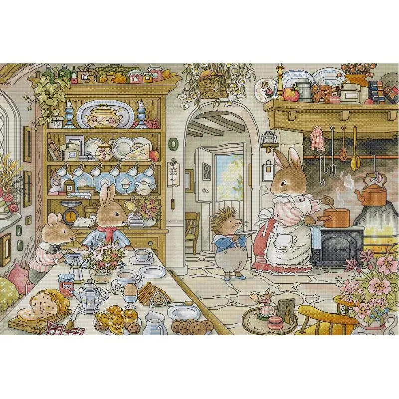 Rabbit's Kitchen Cartoon Anima – обзор и цена Embroidery Tas