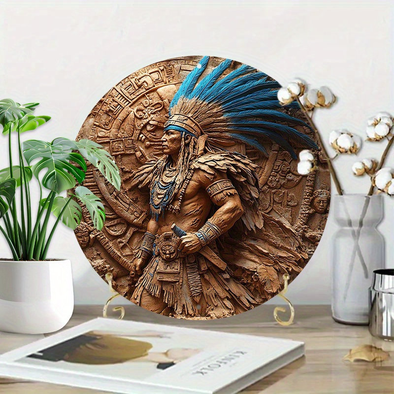 1pc Aztec Warrior 8-Inch Round – обзор и цена Embroidery Water