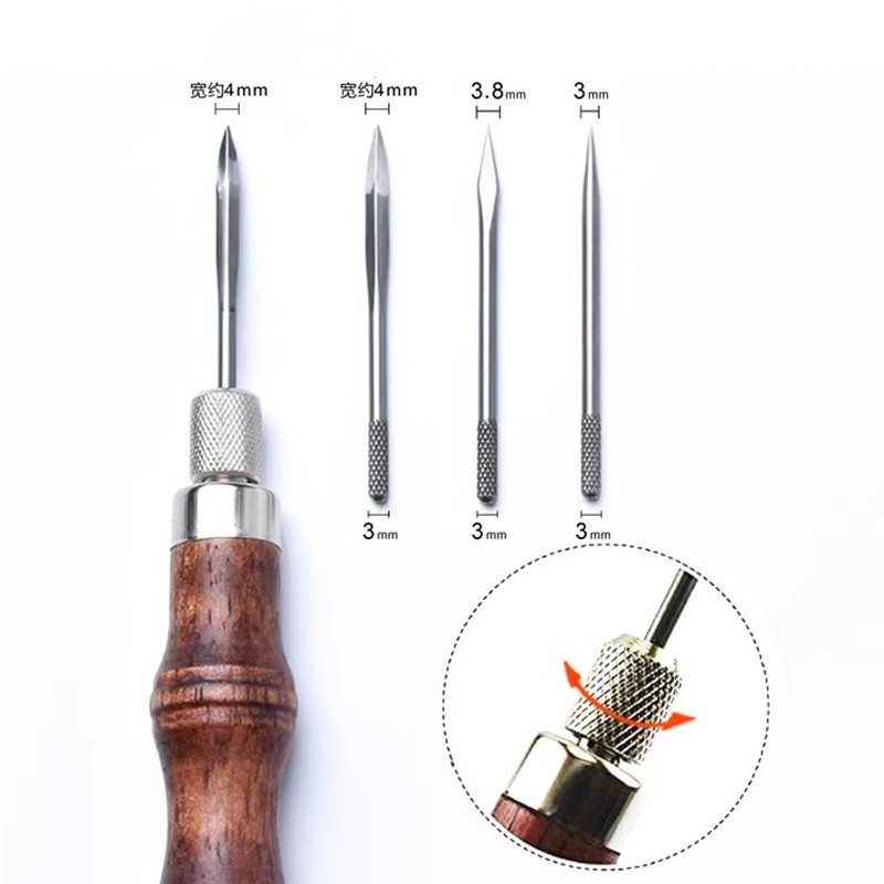 4-in-1 Leather Punch Awl Set w – обзор и цена Punch Needle Handle
