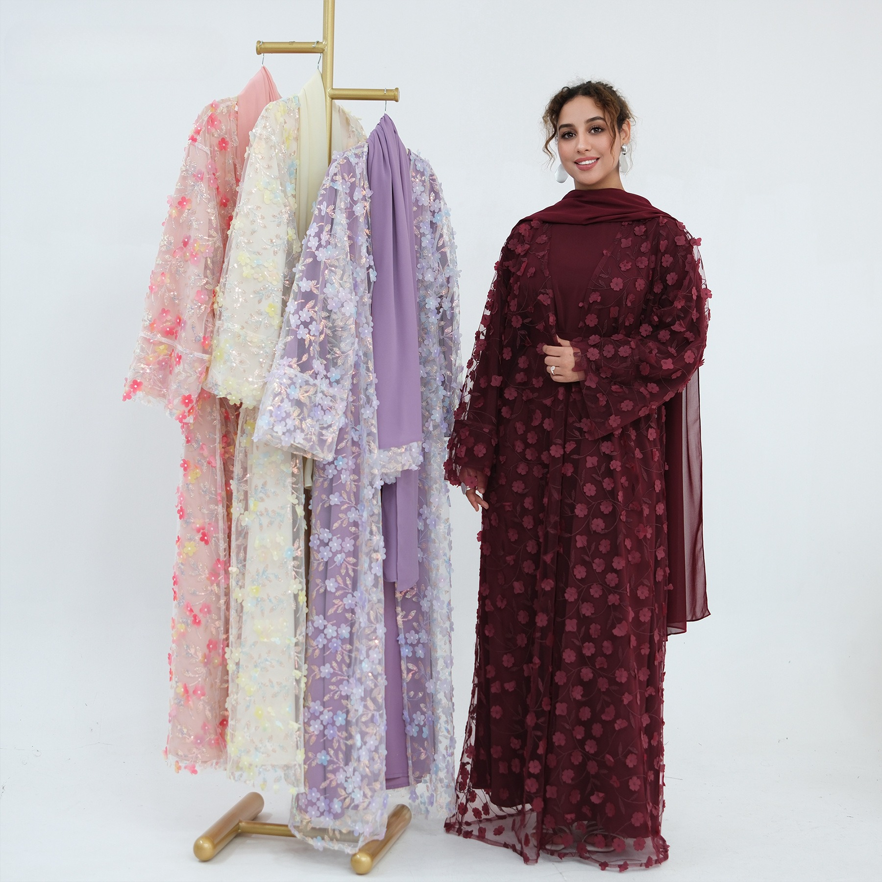 2026 Luxury Abaya EID 3D Flora – обзор и цена Embroidery Hijab