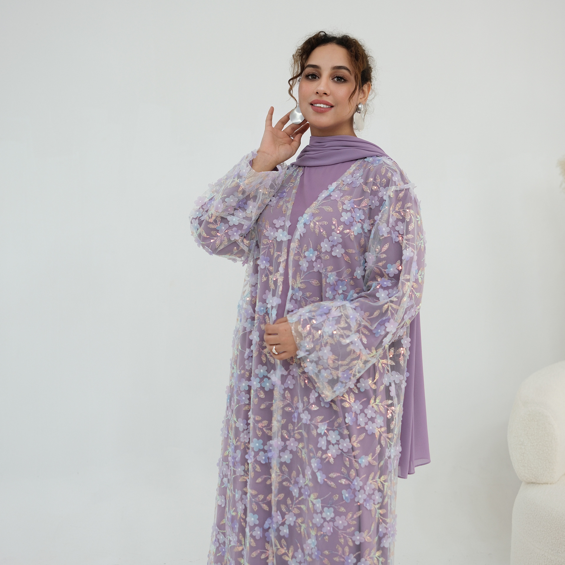 2026 Luxury Abaya EID 3D Flora – обзор и цена Embroidery Hijab