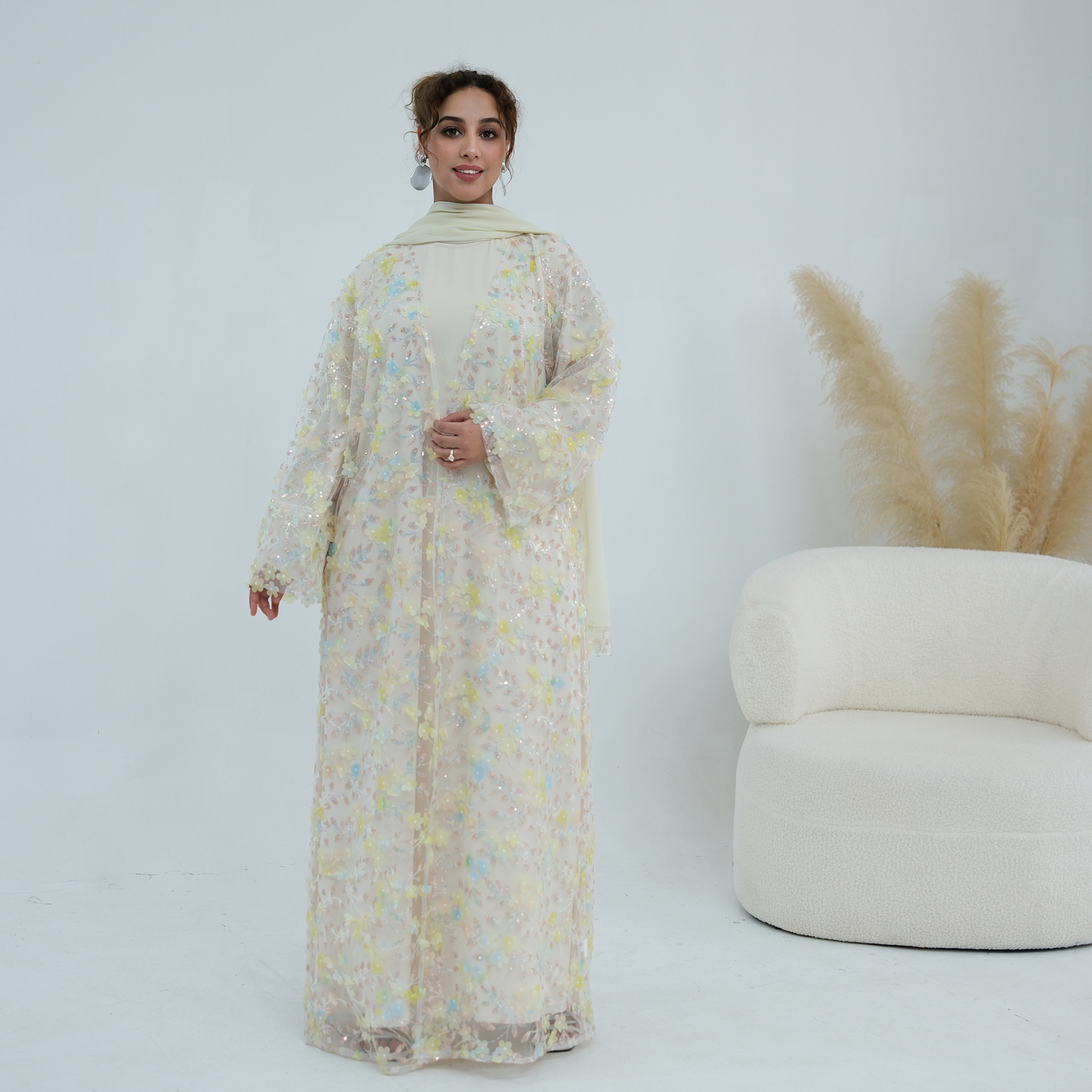 2026 Luxury Abaya EID 3D Flora – обзор и цена Embroidery Hijab