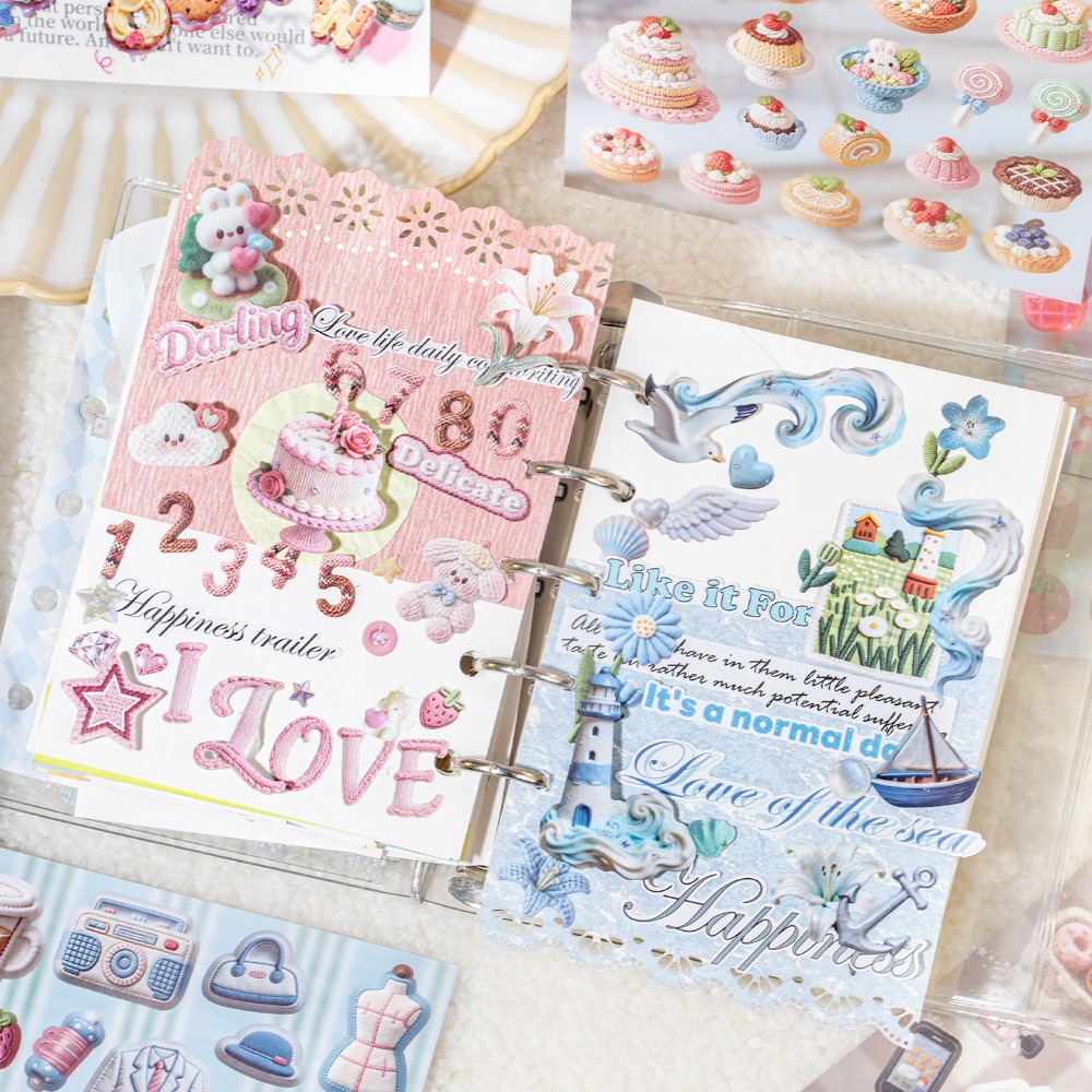 Fabric Texture Embroidery Cart – обзор и цена Embroidery Journal Book