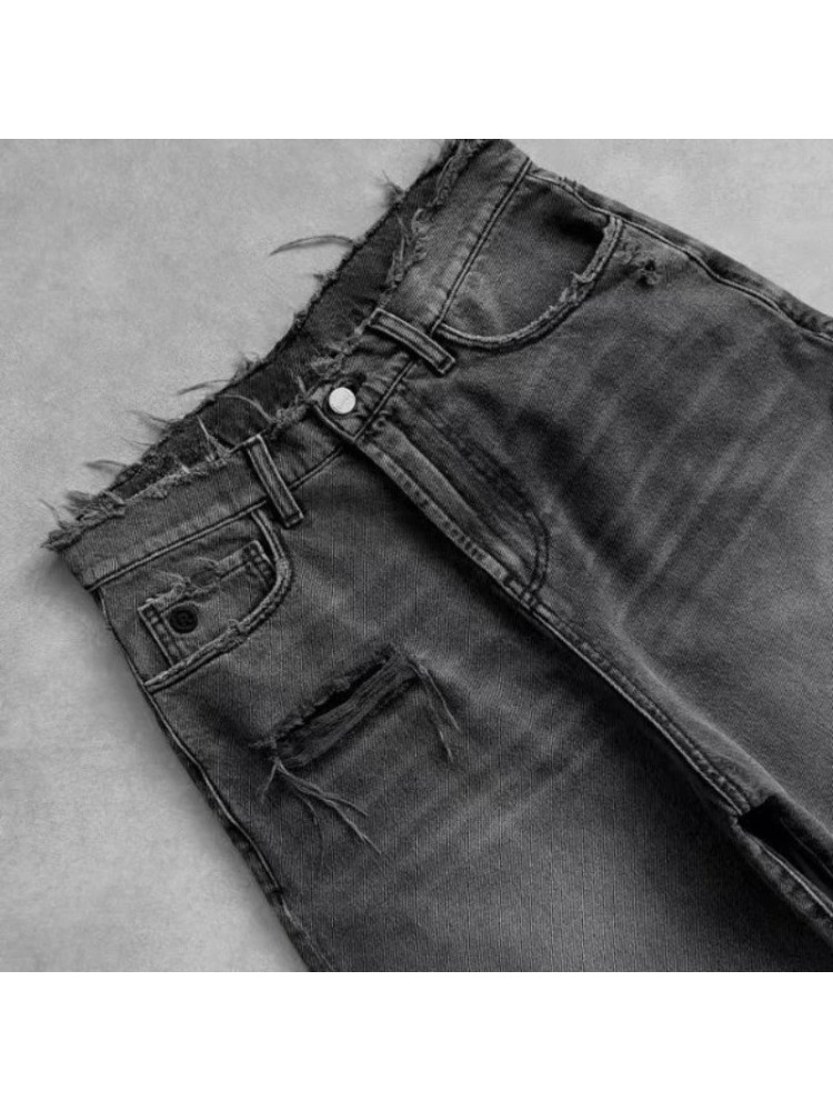 2026 Washed Ripped Short Jeans – обзор и цена Embroidery Effect
