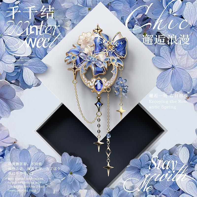 Blue Bow & Crystal Enamel Pin, – обзор и цена Embroidery Bracelet