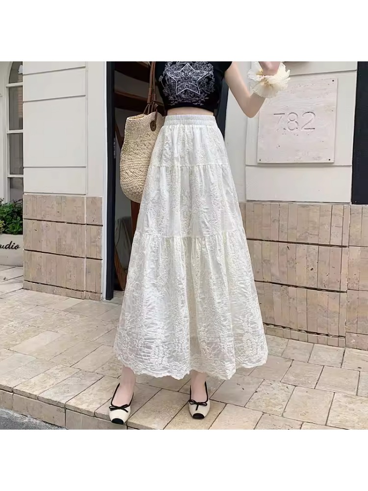 plus Size Women's High Waist A – обзор и цена Embroidery Effect