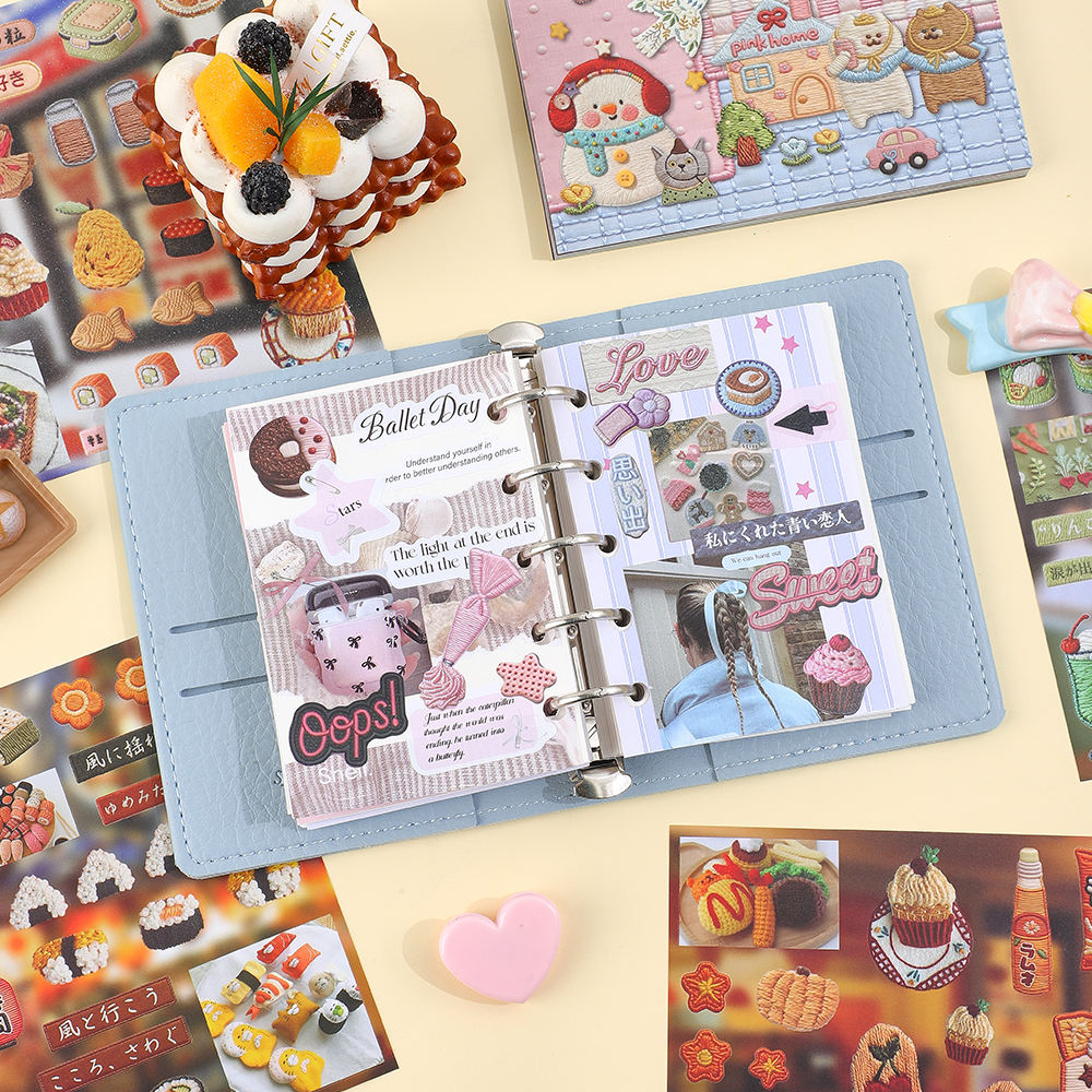30 Sheets Kawaii Food Animal S – обзор и цена Embroidery Journal Book
