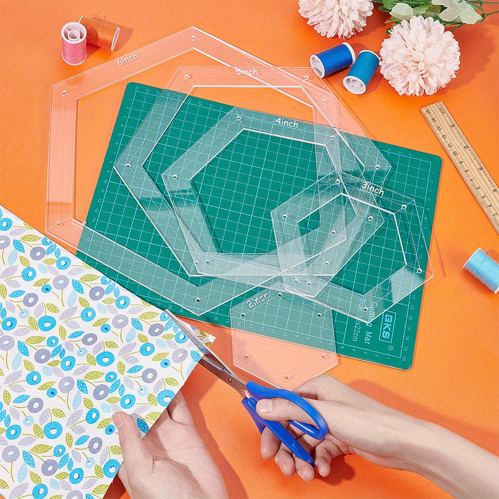 5pcs Hexagon Quilting Template – обзор и цена Embroidery Yarn