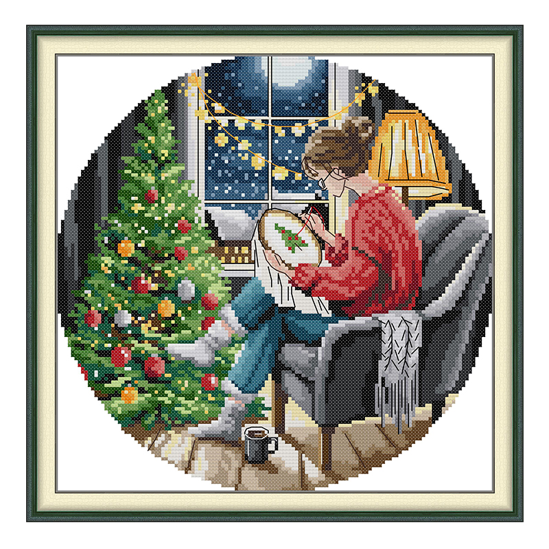 The Christmas Tree and Girl Pa – обзор и цена Embroidery Tas