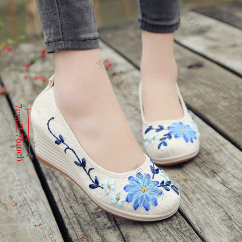Embroidered Women Comfort Wedg – обзор и цена Embroidery Shoes