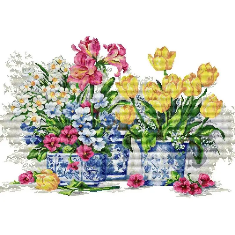 Potted Flowers NKF Counted Cro – обзор и цена Embroidery Tas