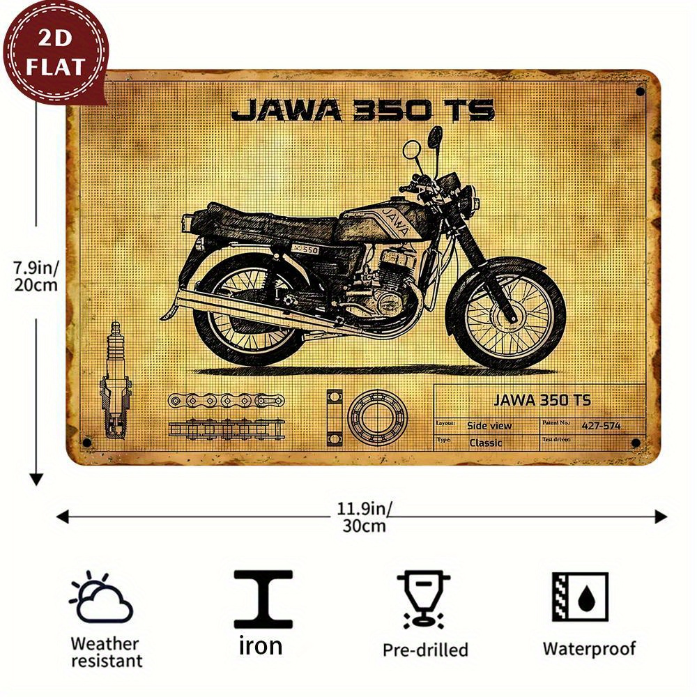 Vintage Jawa 350 TS Motorcycle – обзор и цена Embroidery Water