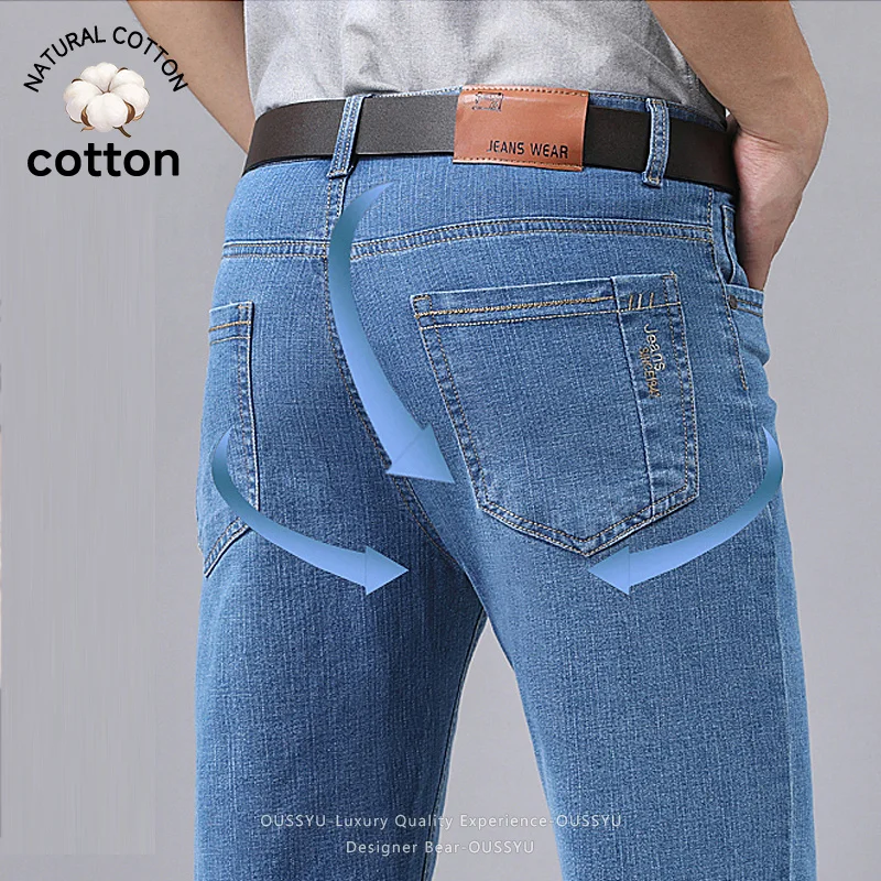 Summer Thin Men's Denim Jeans  – обзор и цена Embroidery Effect