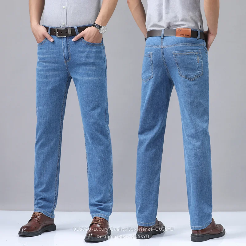 Summer Thin Men's Denim Jeans  – обзор и цена Embroidery Effect