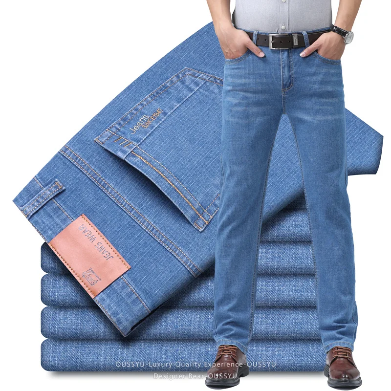 Summer Thin Men's Denim Jeans  – обзор и цена Embroidery Effect
