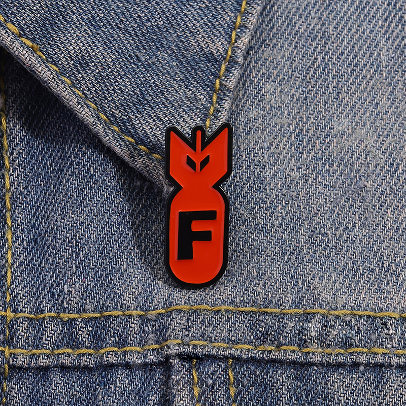 Cartoon Red Bomb F Logo Enamel – обзор и цена Embroidery House