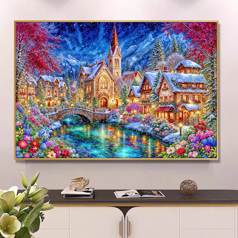 9ct 100x75cm Winter Church Emb – обзор и цена Embroidery Tas