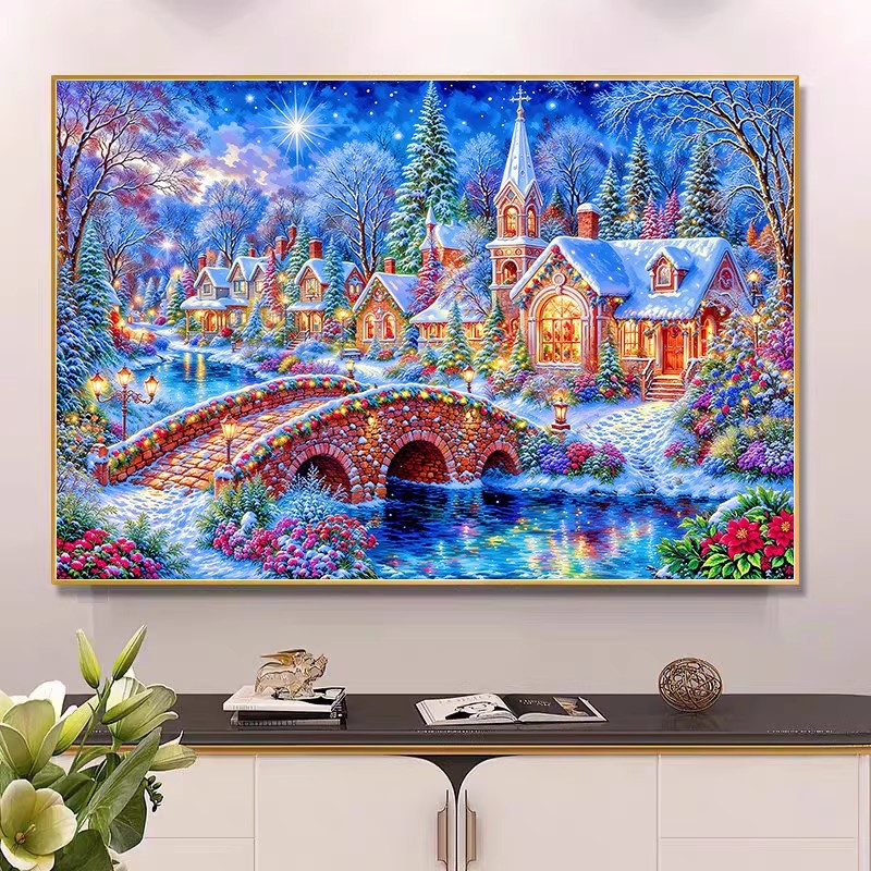 9ct 100x75cm Winter Church Emb – обзор и цена Embroidery Tas