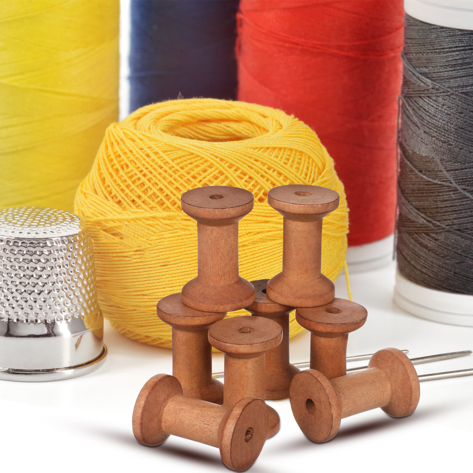 20Pcs Empty Wood Spools Thread – обзор и цена Embroidery Yarn