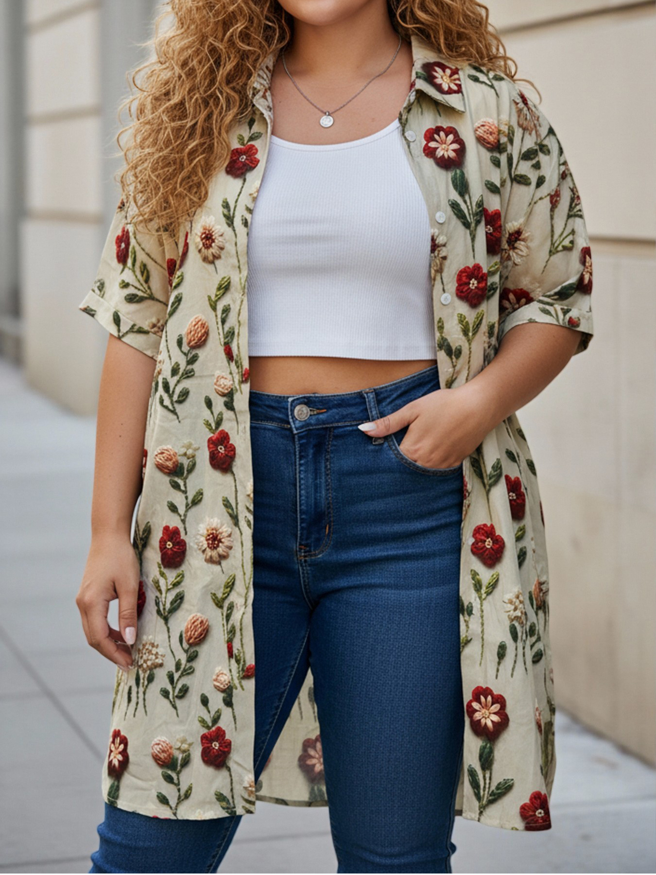 Plus Size Women's Longline Ove – обзор и цена Embroidery Ideas