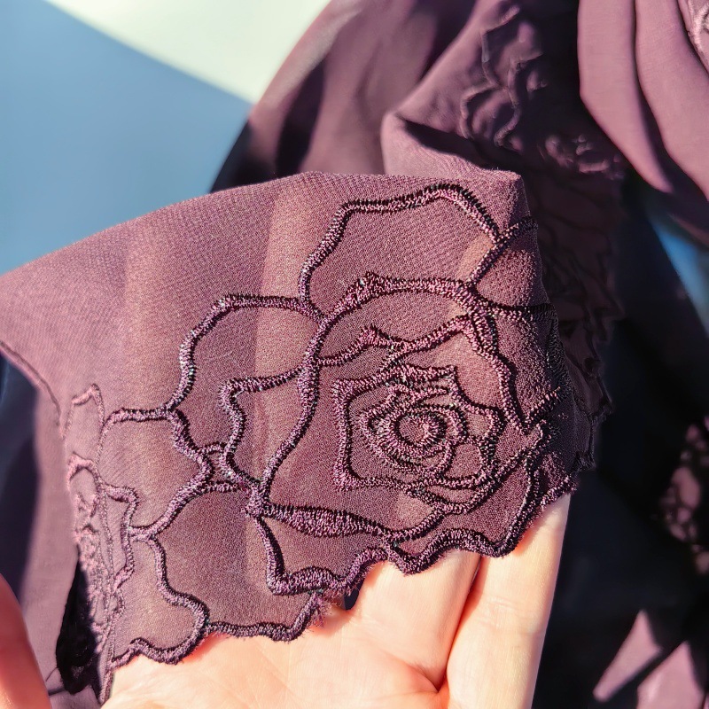Purple Chiffon Hijab Shawls Wo – обзор и цена Embroidery Hijab